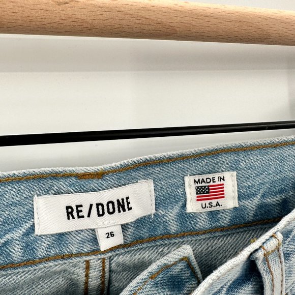 Re/Done 90s High Rise Loose Baggy Light Wash Jeans - Picture 3 of 8